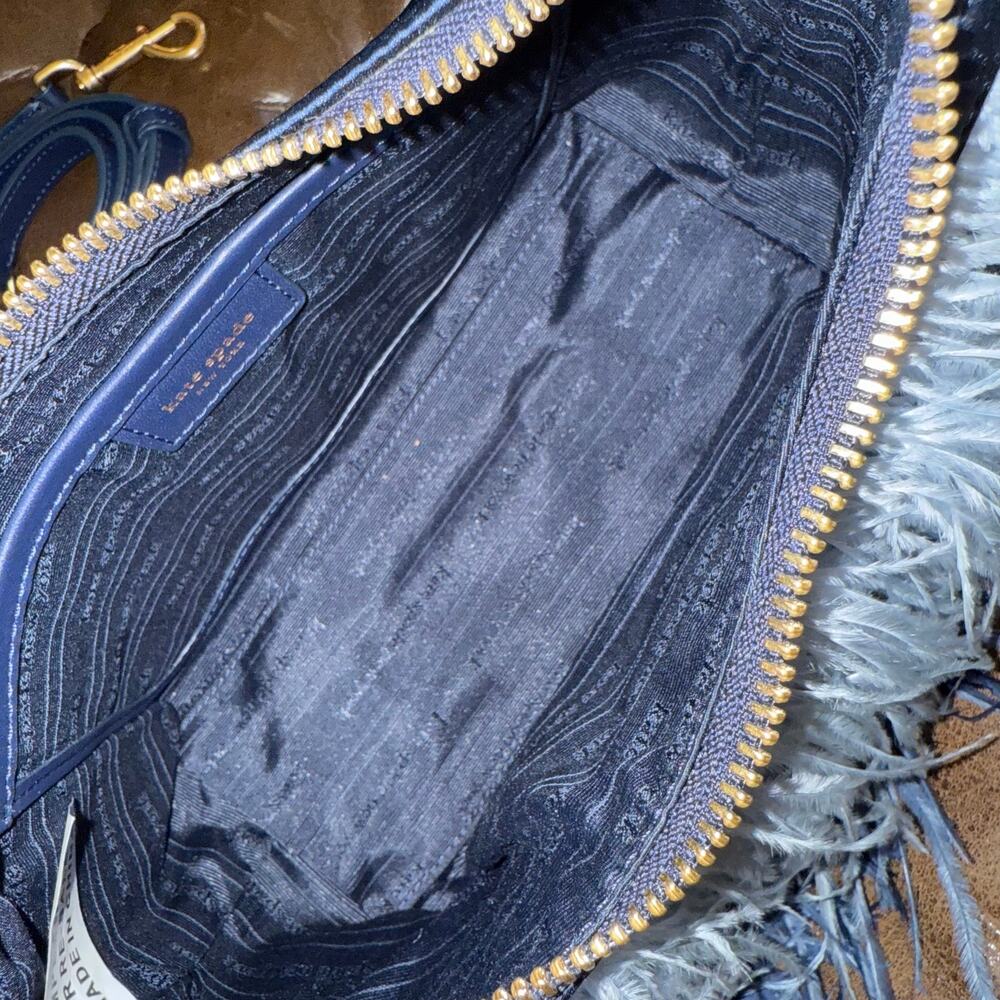 RARE Kate Spade Carter SAMPLE Ostrich Feather Nylon Shoulder Bag Crossbody - Picture 10 of 15